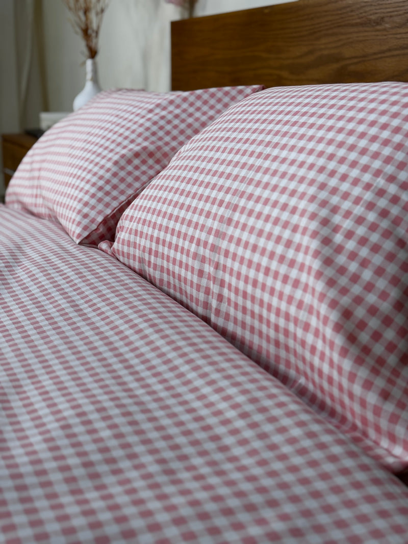 BLUSH PICNIC CHECKS Duvet Cover