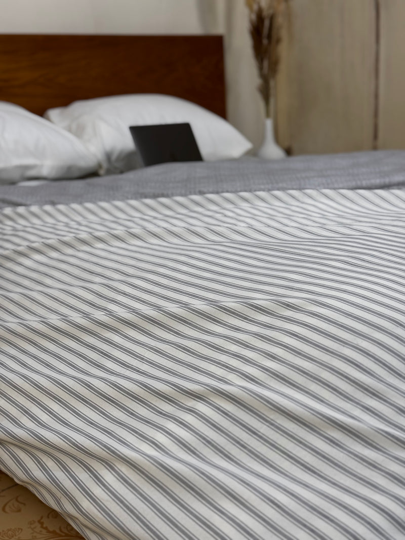 GREY DUO LINES Duvet Cover