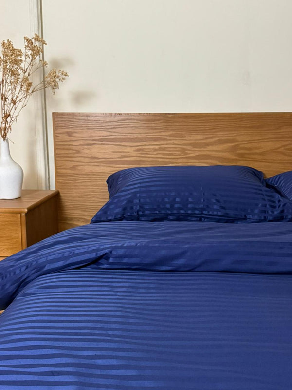 Navy Blue Stripe Duvet Cover