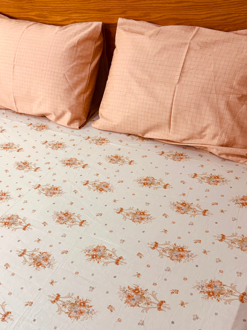 Peach Grid & Prairie Bloom