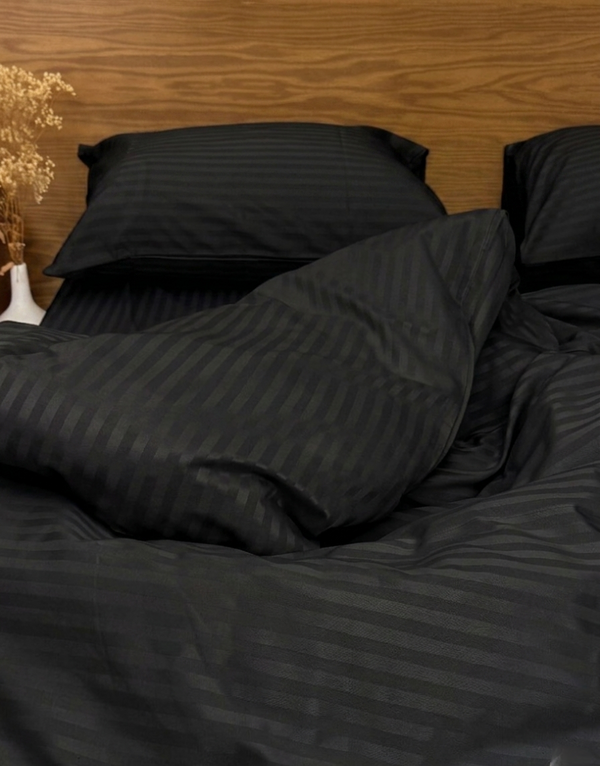 Black Stripe Set Bedsheet + Duvet cover