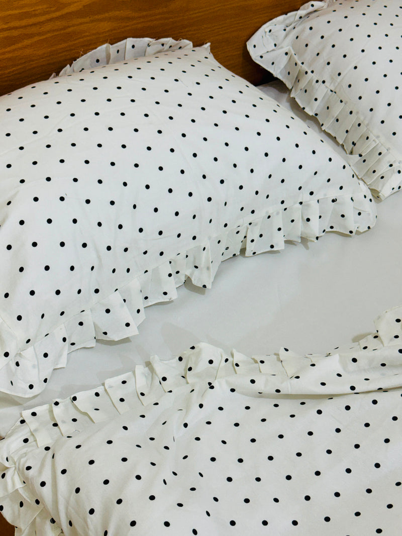 Vintage Polka Ruffle Duvet Cover